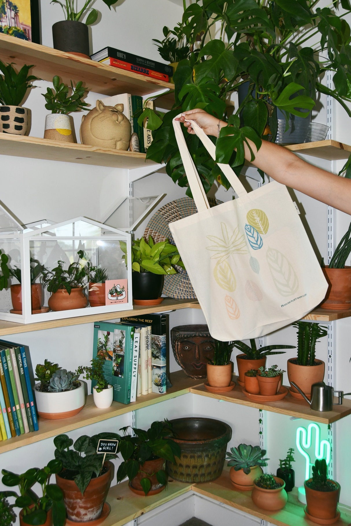 Pastel Leaves Tote Bag